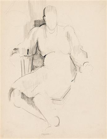 NORMAN LEWIS (1909 - 1979) Untitled (Seated Female Figure).                                                                                      